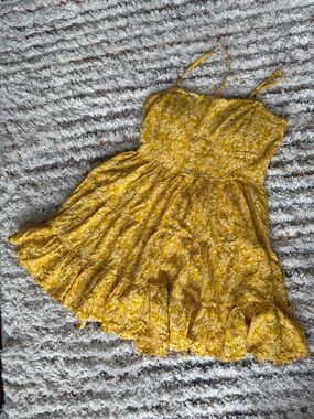 Yellow Floral Sundress with open back